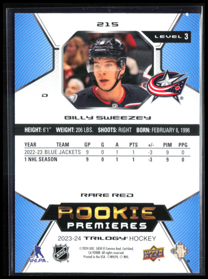 Billy Sweezey RC /49 Rare Red