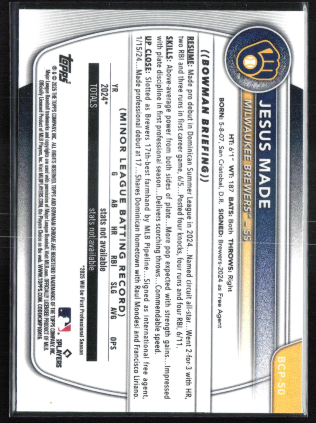 Jesus Made 1st Bowman Reptilian 2025 Bowman Chrome