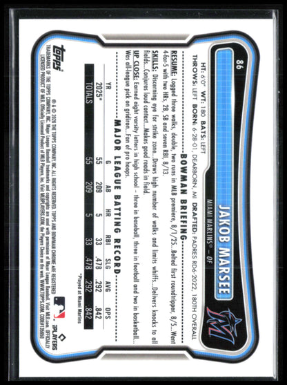 Jakob Marsee RC Red Rookie Logo
