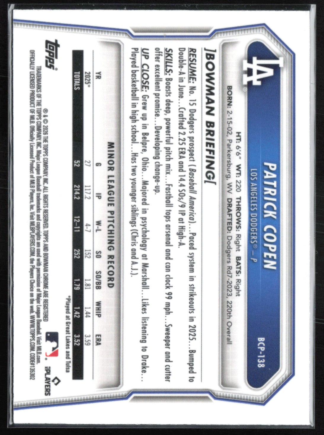 Patrick Copen 1st Bowman Reptilian Refractor