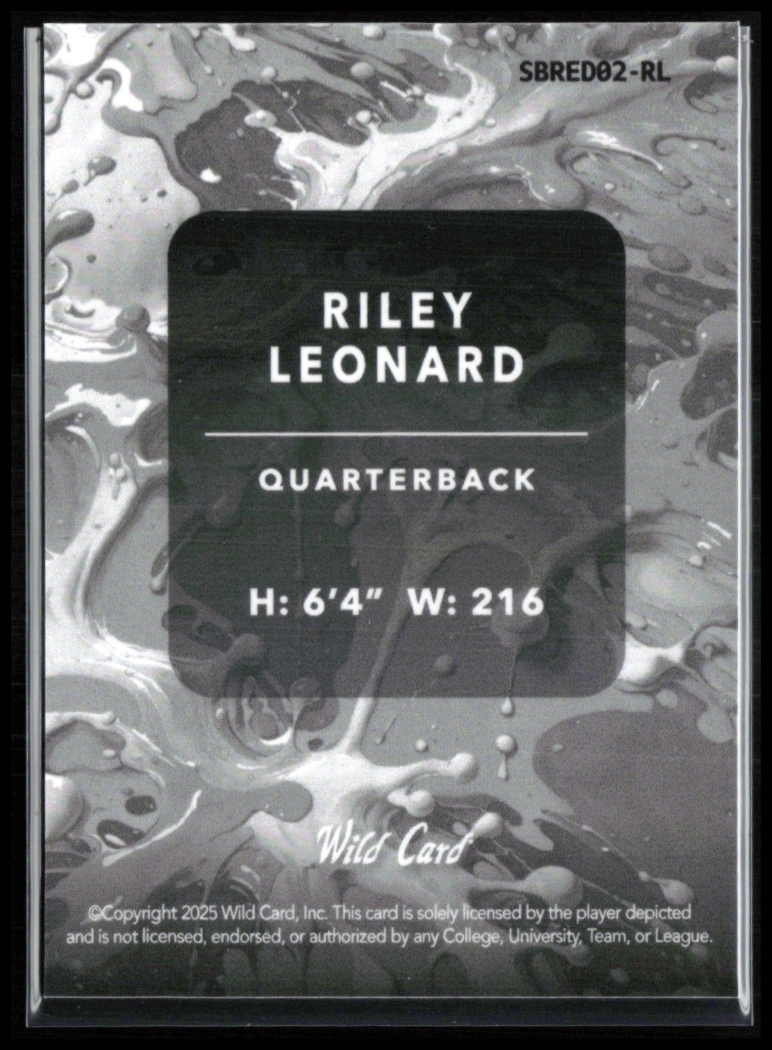 Riley Leonard RC /8 2025 Wild Card