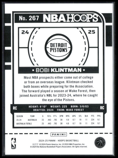 Bobi Klintman RC /75 2024-25 Hoops