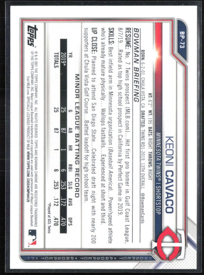 Keoni Cavaco Prospect Purple /250
