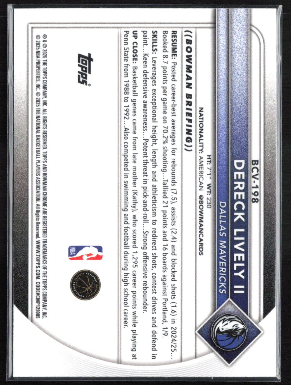 Dereck Lively II Blue Shimmer /150