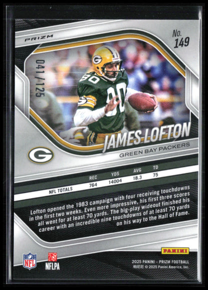 James Lofton Purple Prizm /125