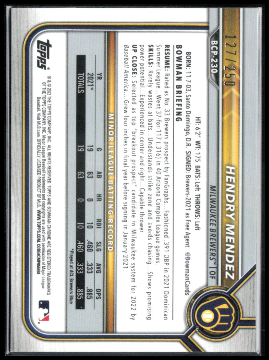 Hendry Mendez Purple Mojo /250
