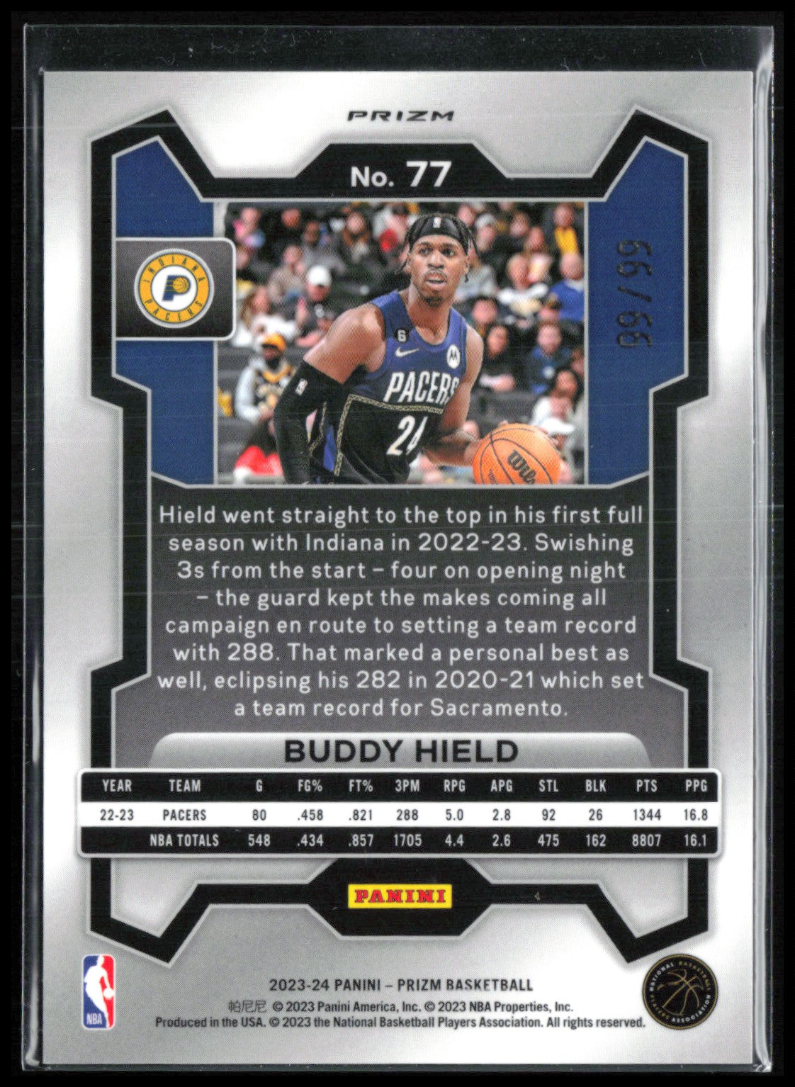 Buddy Hield Purple Prizm /99