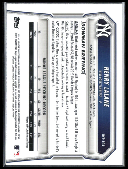 Henry Lalane 1st Bowman Mojo