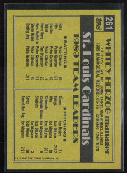 Whitey Herzog 1990 Topps