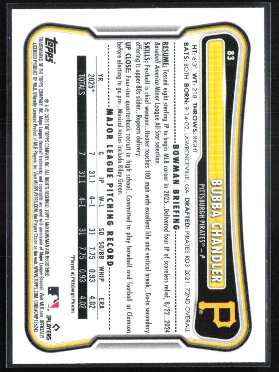Bubba Chandler RC
