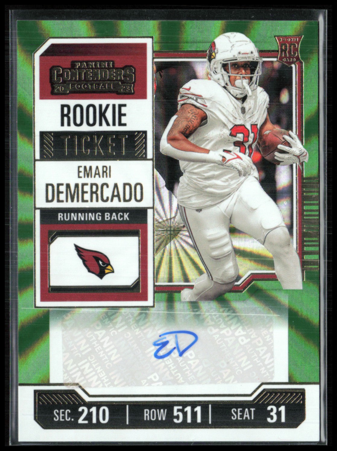 Emari Demercado RC Auto Green Laser Rookie Ticket