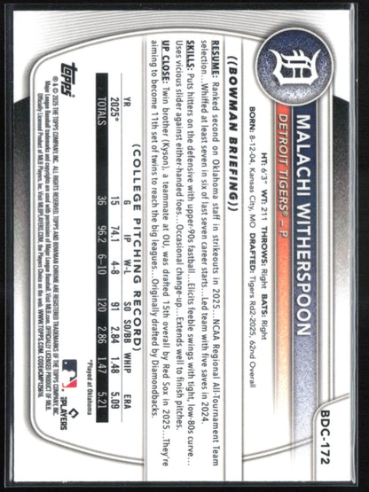 Malachi Witherspoon 1st Bowman Mojo