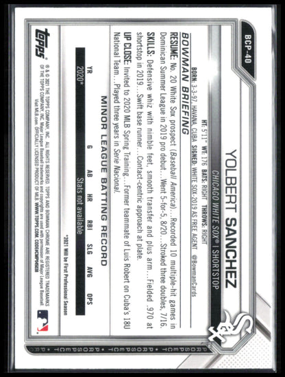 Yolbert Sanchez 1st Bowman Sapphire