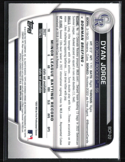 Dyan Jorge 1st Bowman Mojo