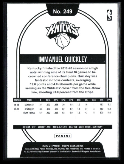 Immanuel Quickley RC Purple Explosion