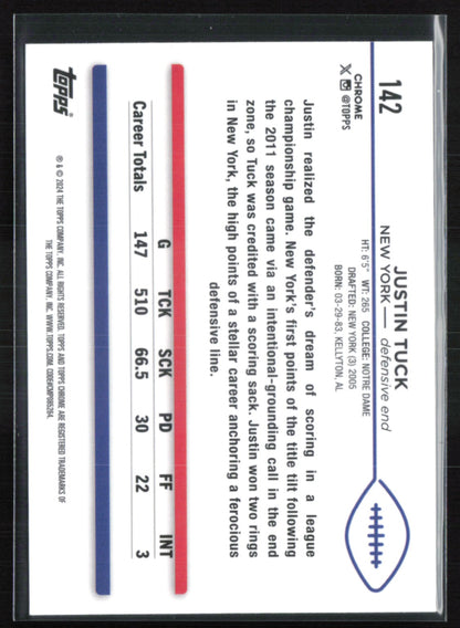 Justin Tuck Sepia Refractor