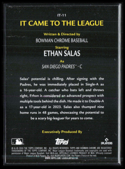 Ethan Salas Prospects It Came To the League