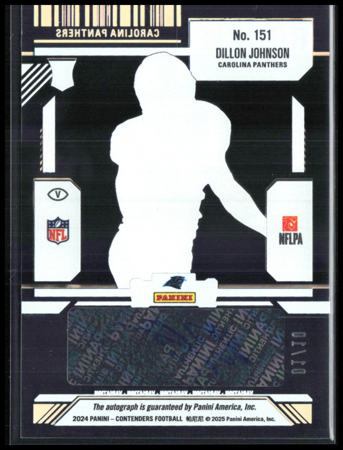 Dillon Johnson RC Auto 01/10 2025 Contenders