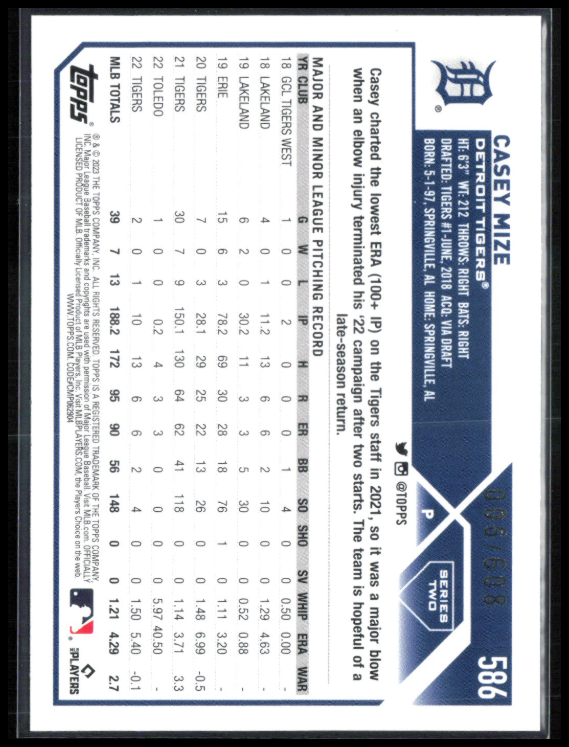 Casey Mize /608