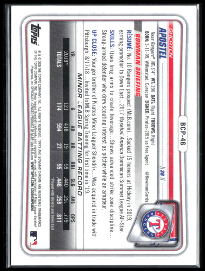 Sherten Apostel 1st Bowman Purple /250