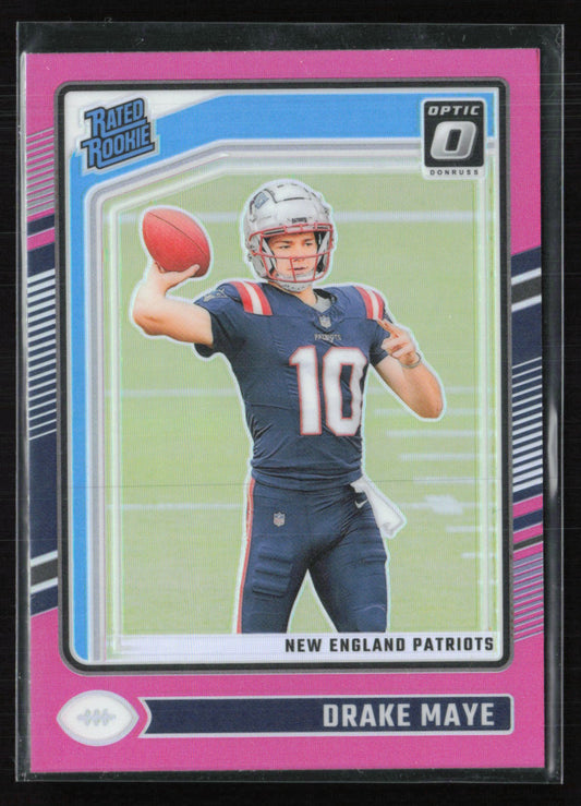 Drake Maye RC Pink Holo 2024 Optic Rated Rookie
