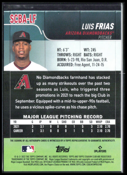 Luis Frias RC Auto 2022 Stadium Club