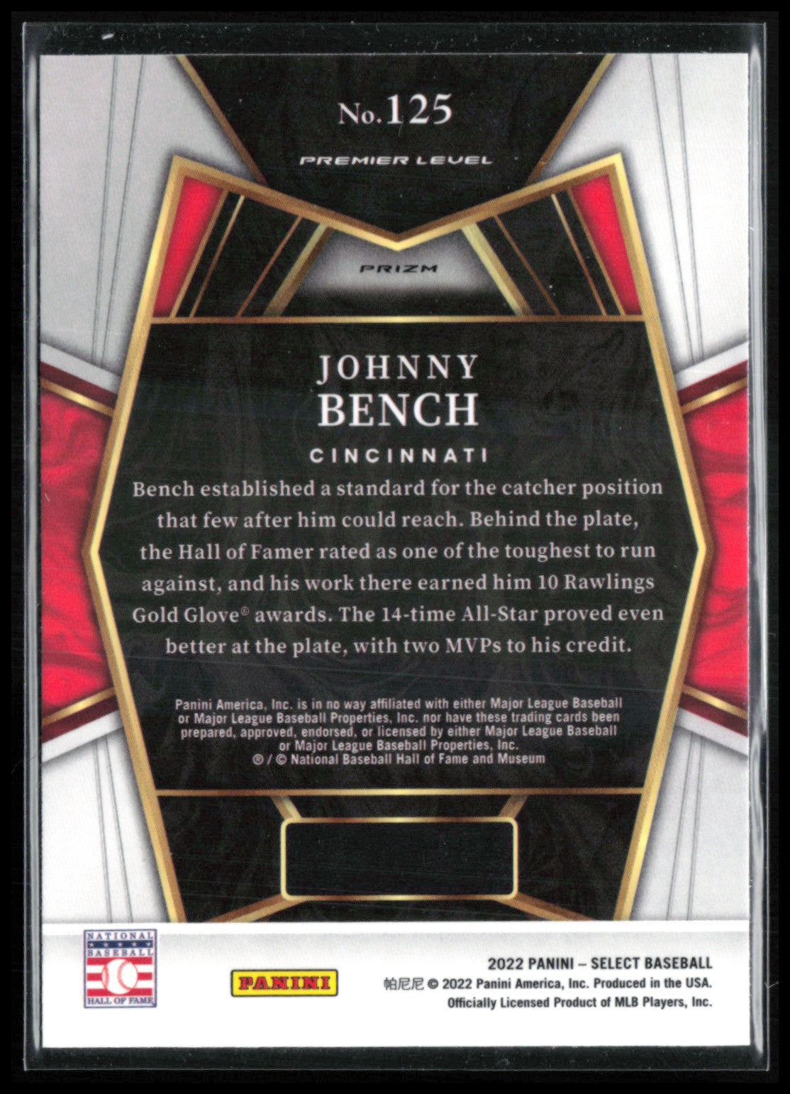 Johnny Bench Silver Prizm