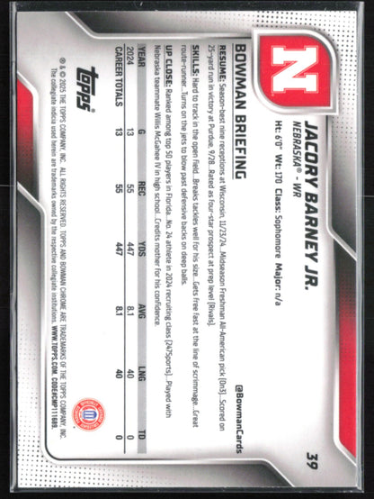 Jacory Barney Jr 1st Bowman Fuchsia Mini Diamond /225