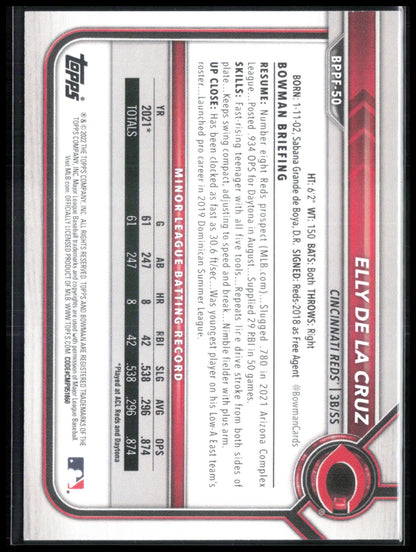 Elly De La Cruz 1st Bowman 1st Edition