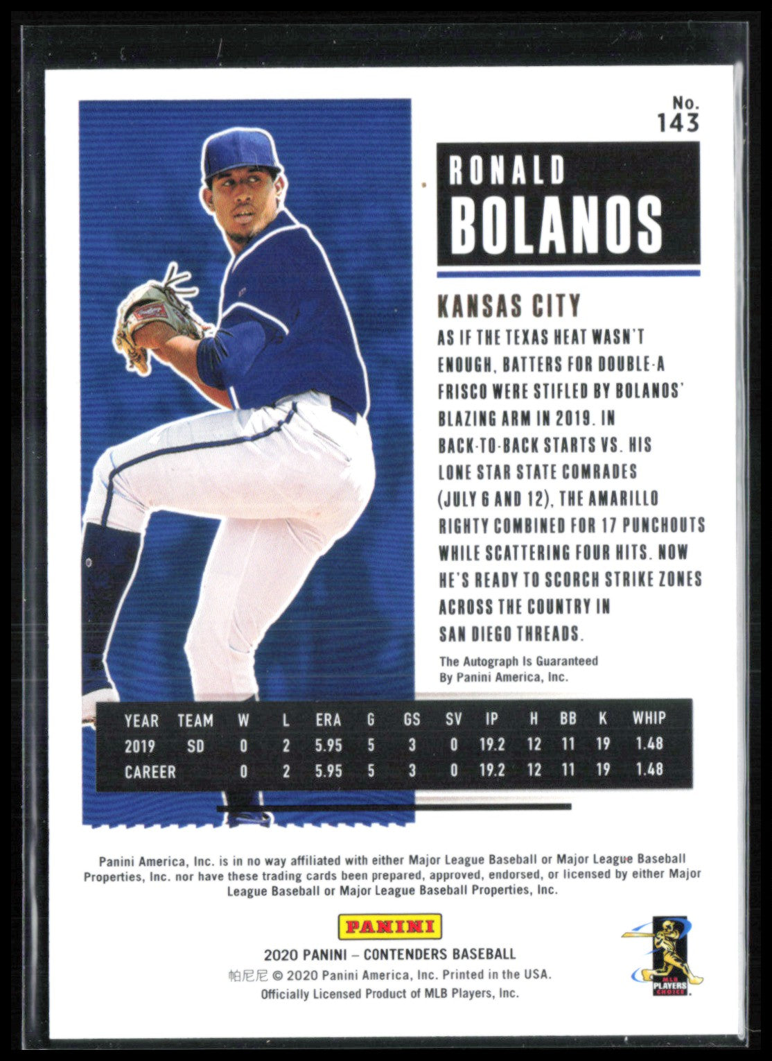 Ronald Bolanos RC Auto Rookie Ticket