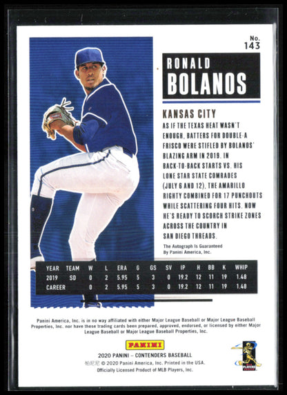 Ronald Bolanos RC Auto Rookie Ticket