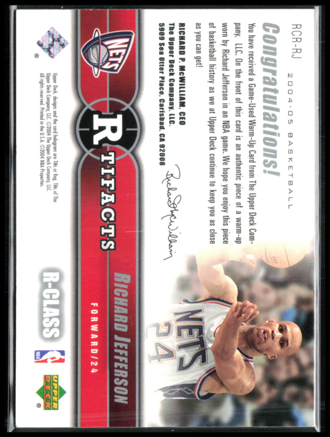 Richard Jefferson R-Tifacts 2004-05 UD