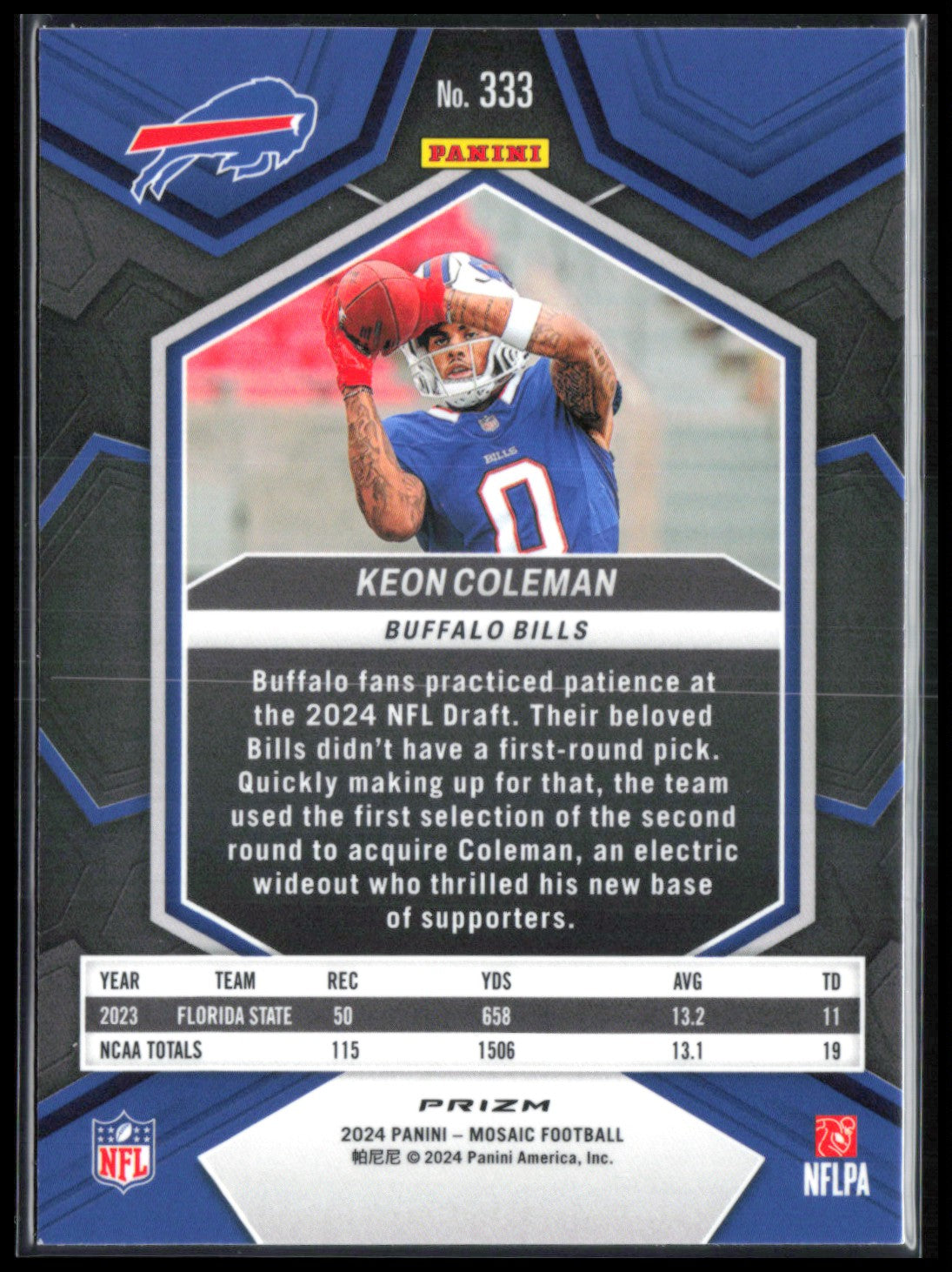 Keon Coleman RC Mosaic