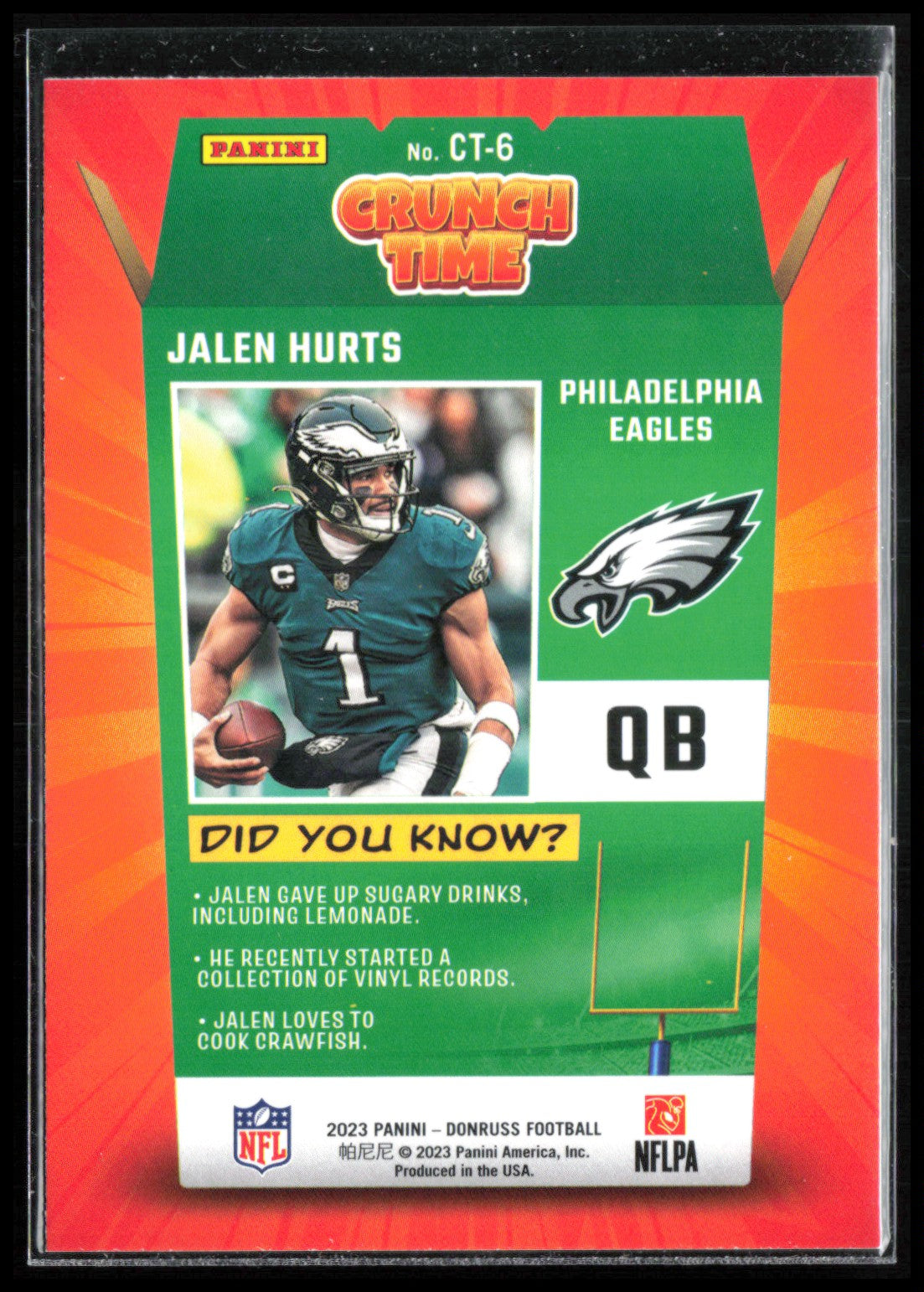 Jalen Hurts Crunch Time 2023 Donruss