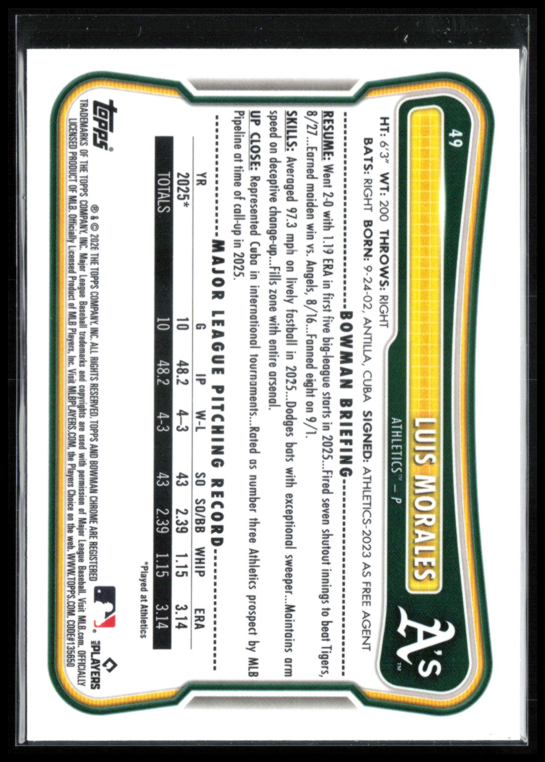 Luis Morales RC Red Rookie Logo