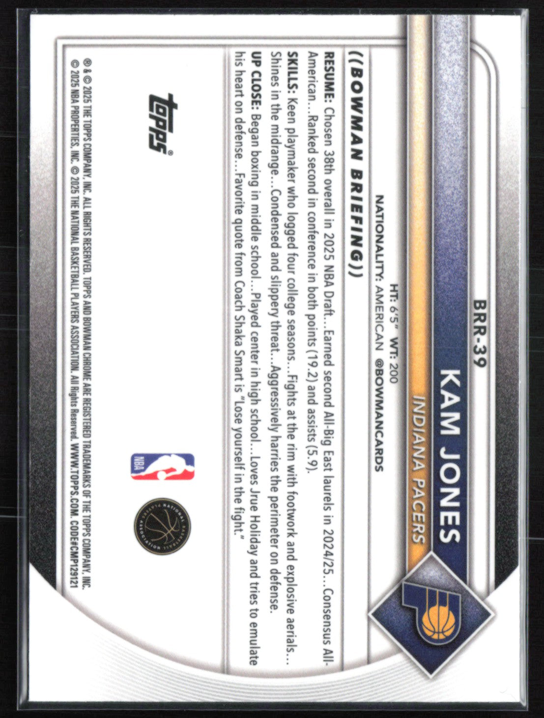Kam Jones RC Red Rookie Logo