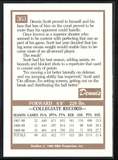 Dennis Scott 1990 SkyBox NBA Draft