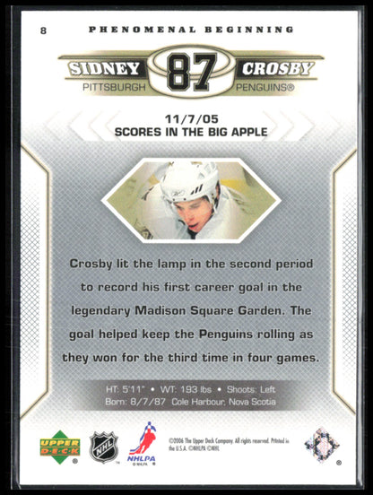 Sidney Crosby Phenomenal Beginning 2005 UD