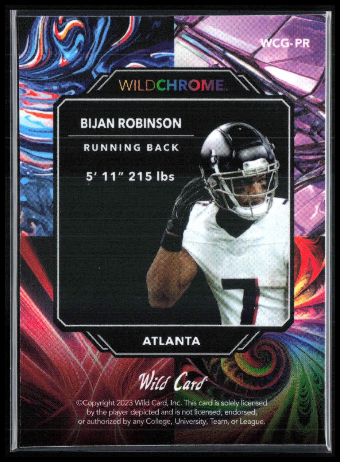 Bijan Robinson RC /5 Wild Card Wildchrome Pro Look Football Promo