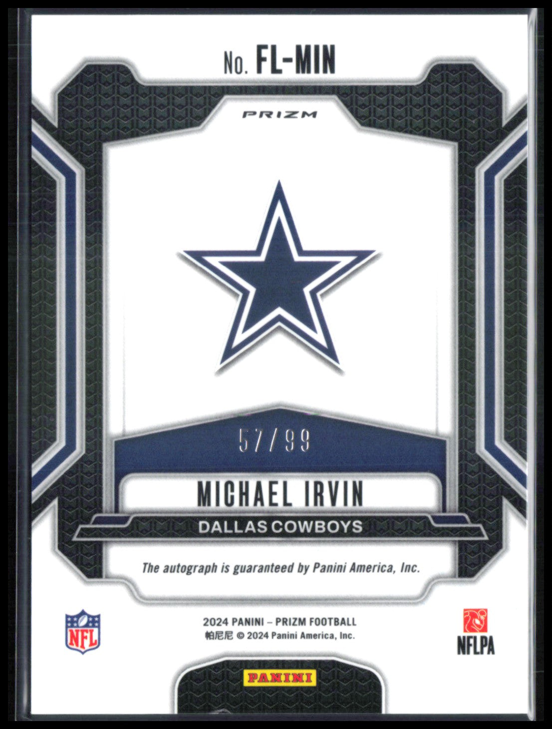 Michael Irvin Auto Franchise Legends /99 Blue Ice 2024 Prizm