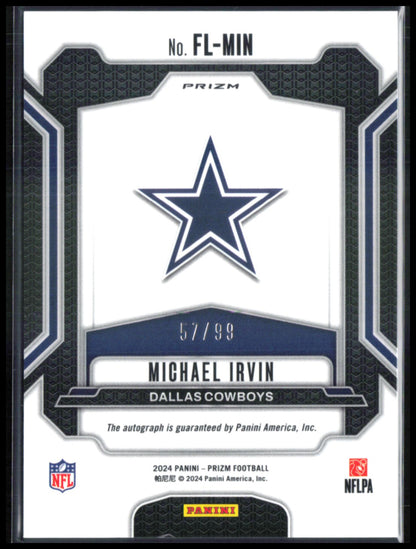 Michael Irvin Auto Franchise Legends /99 Blue Ice 2024 Prizm