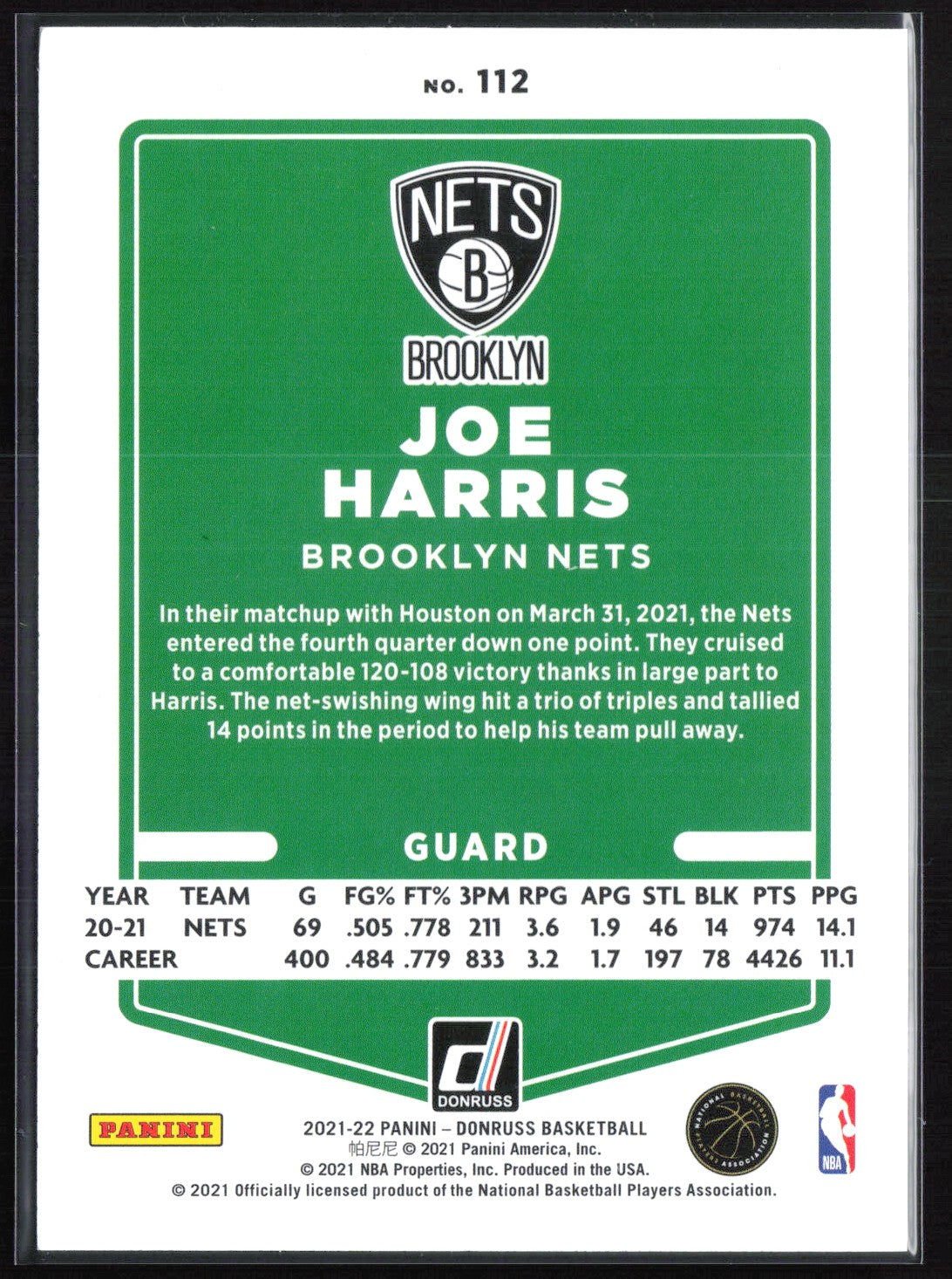Joe Harris /199 Press Proof