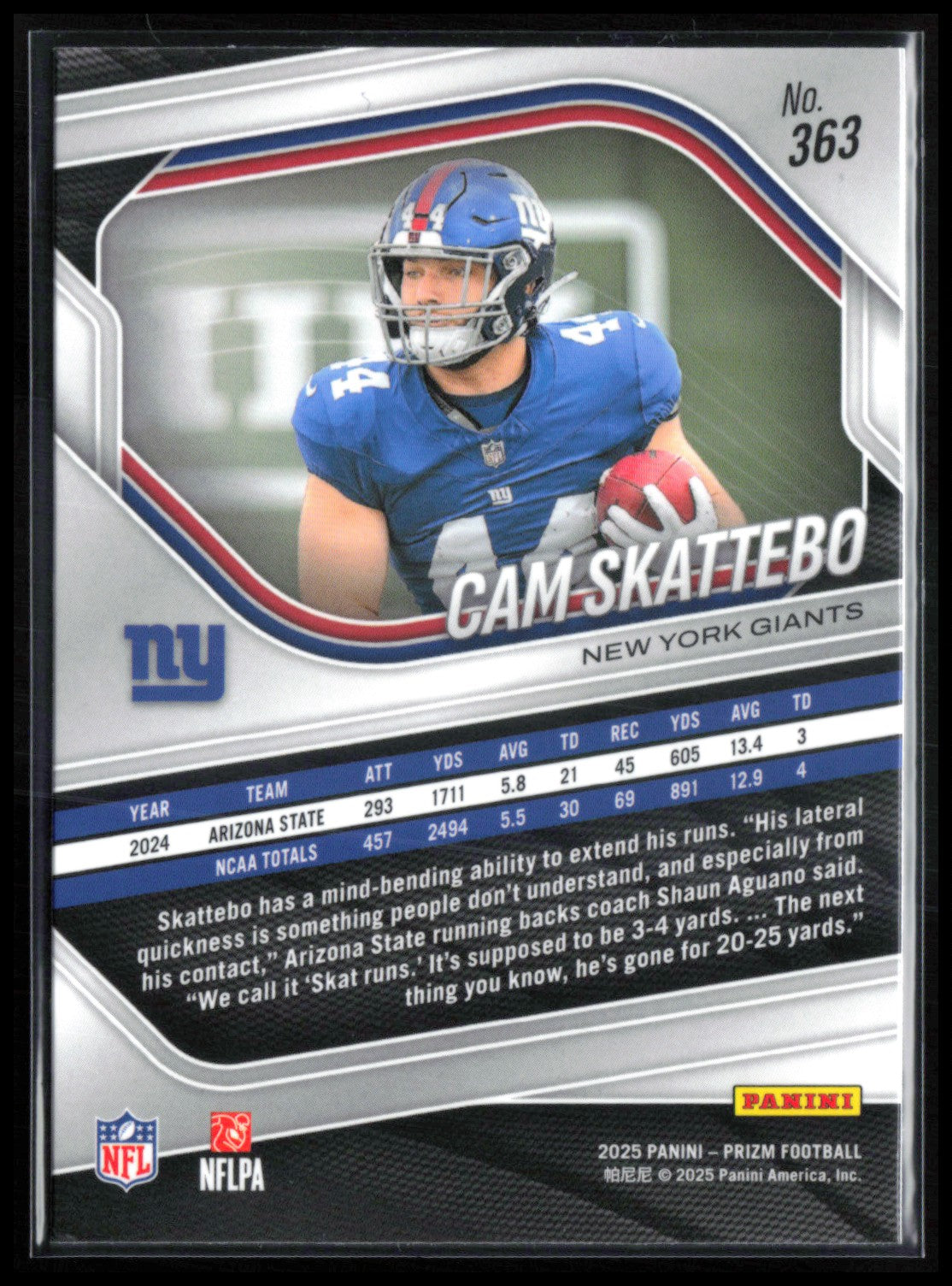 Cam Skattebo RC 2025 Prizm