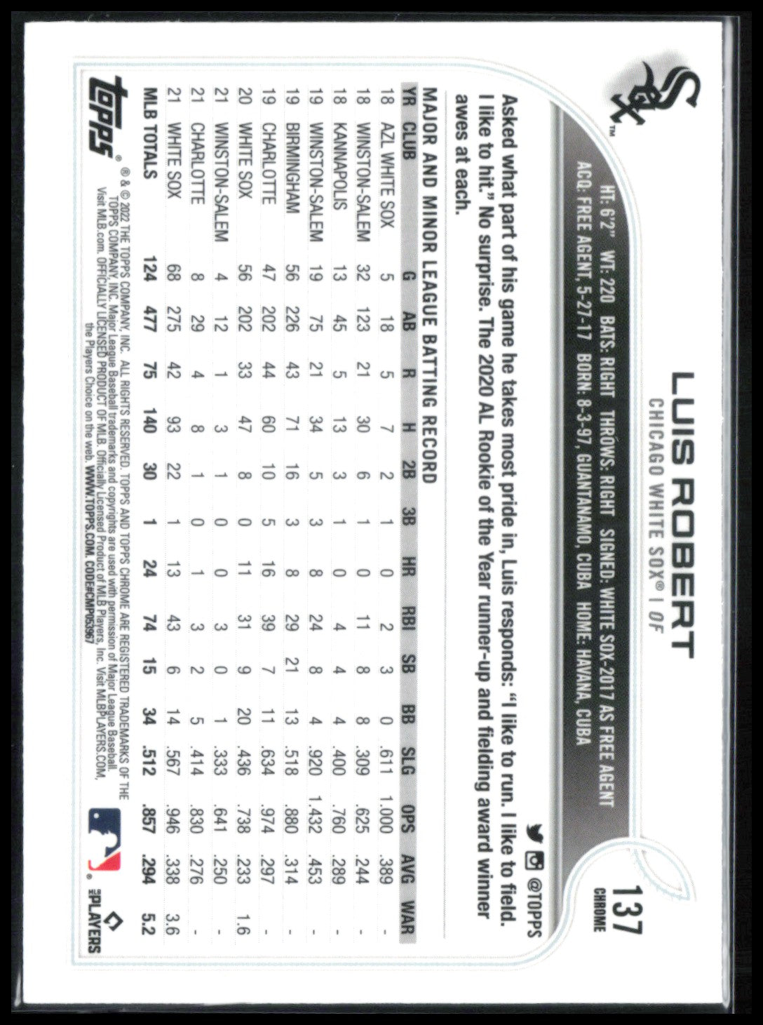 Luis Robert Pink Refractor