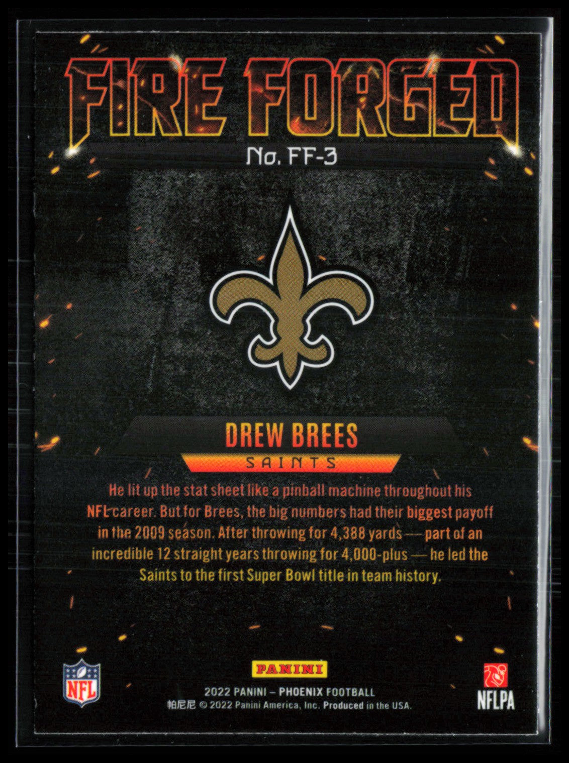 Drew Brees Fire Forged