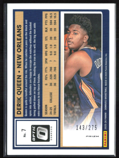 Derik Queen RC Pink Glitter /275 Rated Rookie