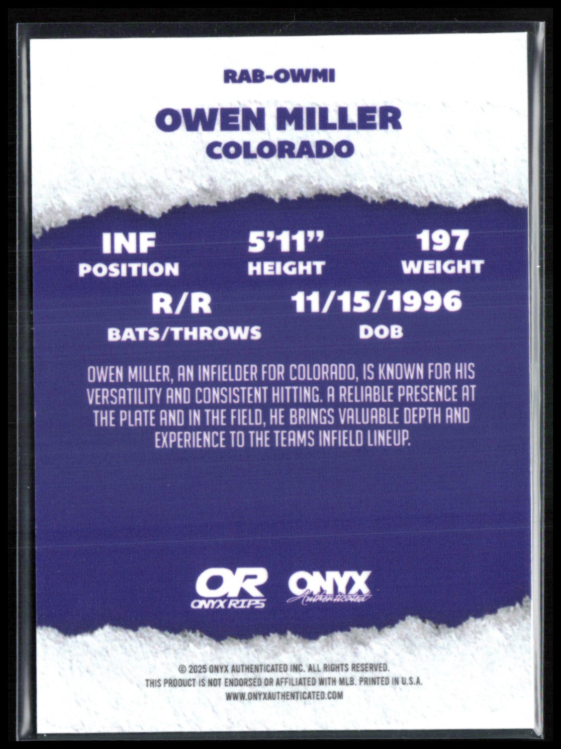 Owen Miller Auto Onyx Rips