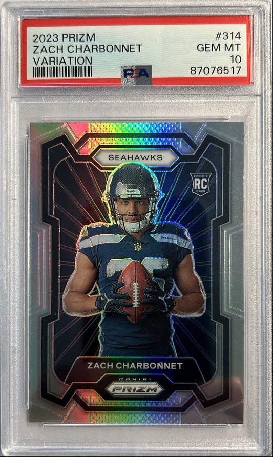 Zach Charbonnet RC Silver Variation 2023 Prizm PSA 10