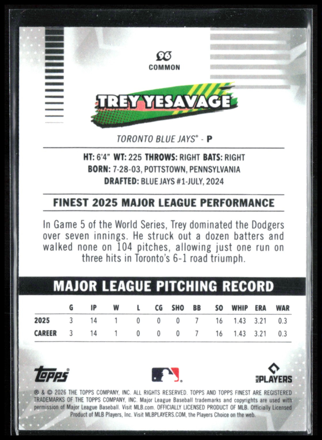 Trey Yesavage RC