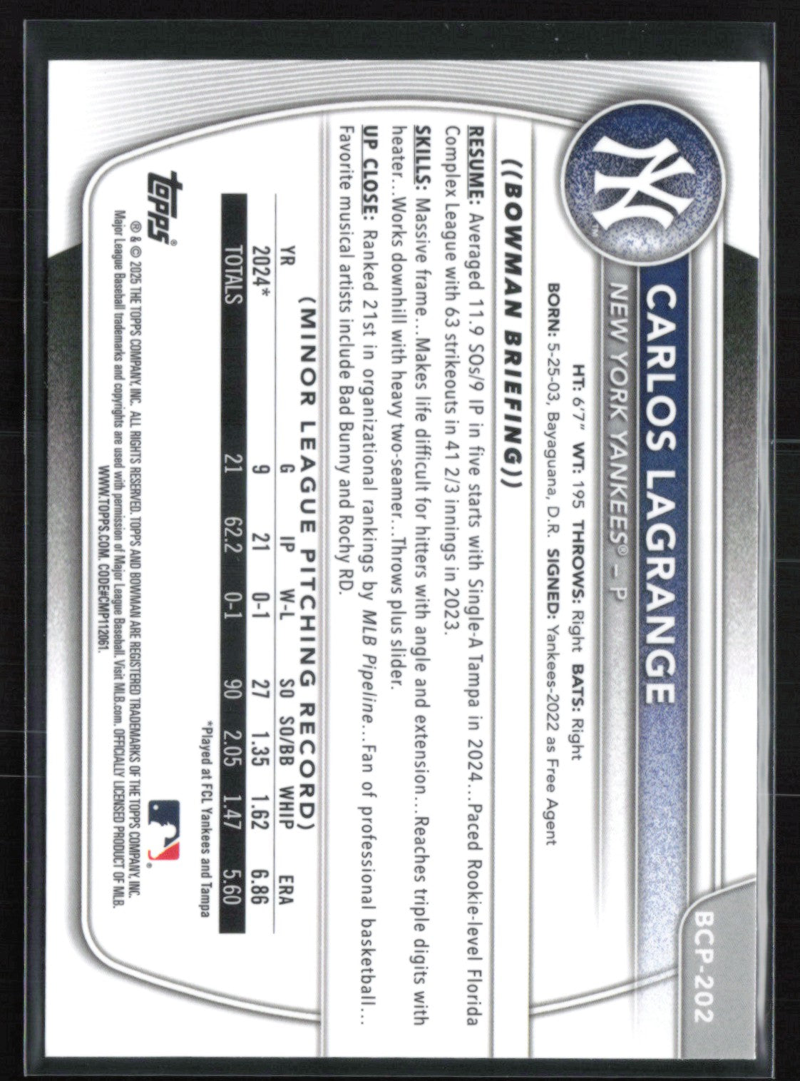 Carlos Lagrange 1st Bowman